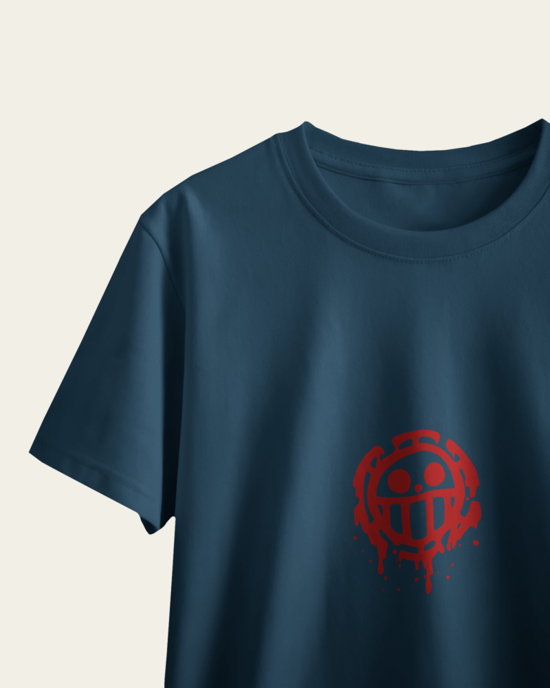 close up white tshirt mockup on blue background clean flat lay front view folded sleeve high quality blank template for design showcase 01527 2