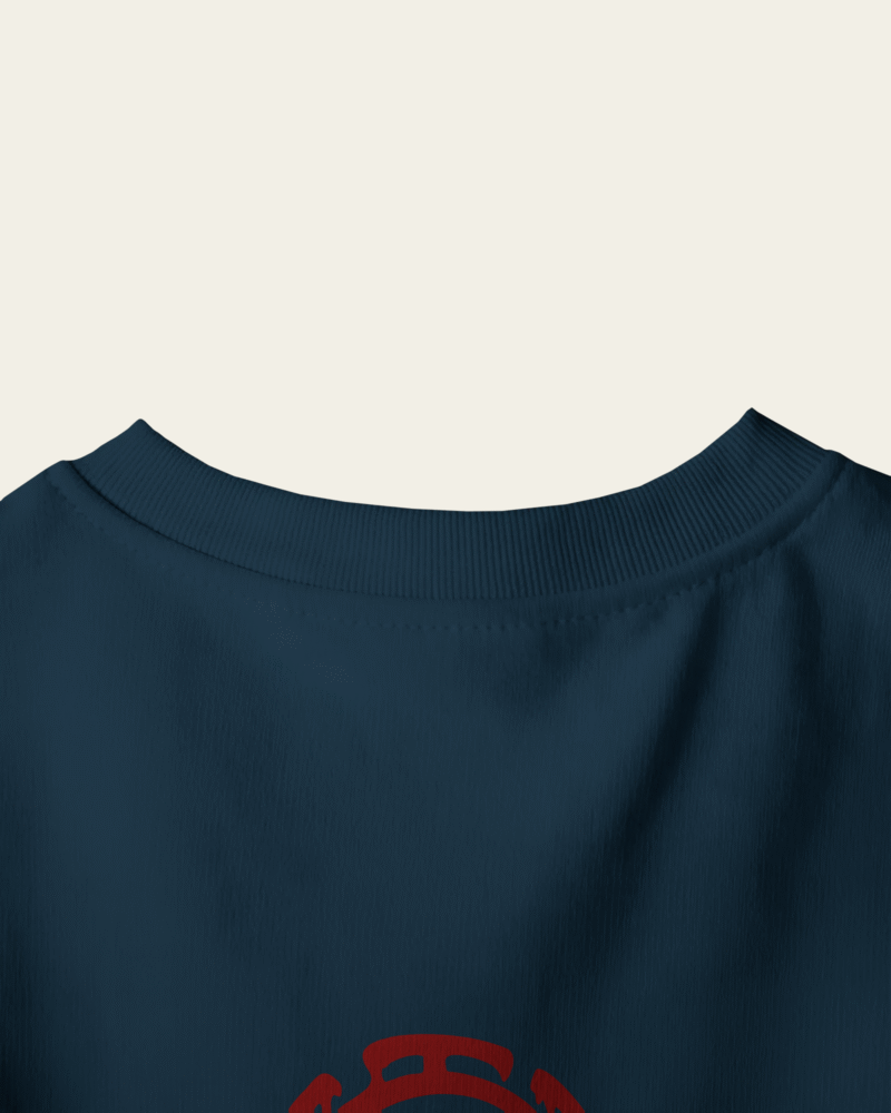 peach wall closeup t shirt mockup back neck focus on minimalist design and fabric texture 01747 2