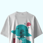 tshirt mockup backview white shirt on soft blue wall clean light modern minimal style 01836 6